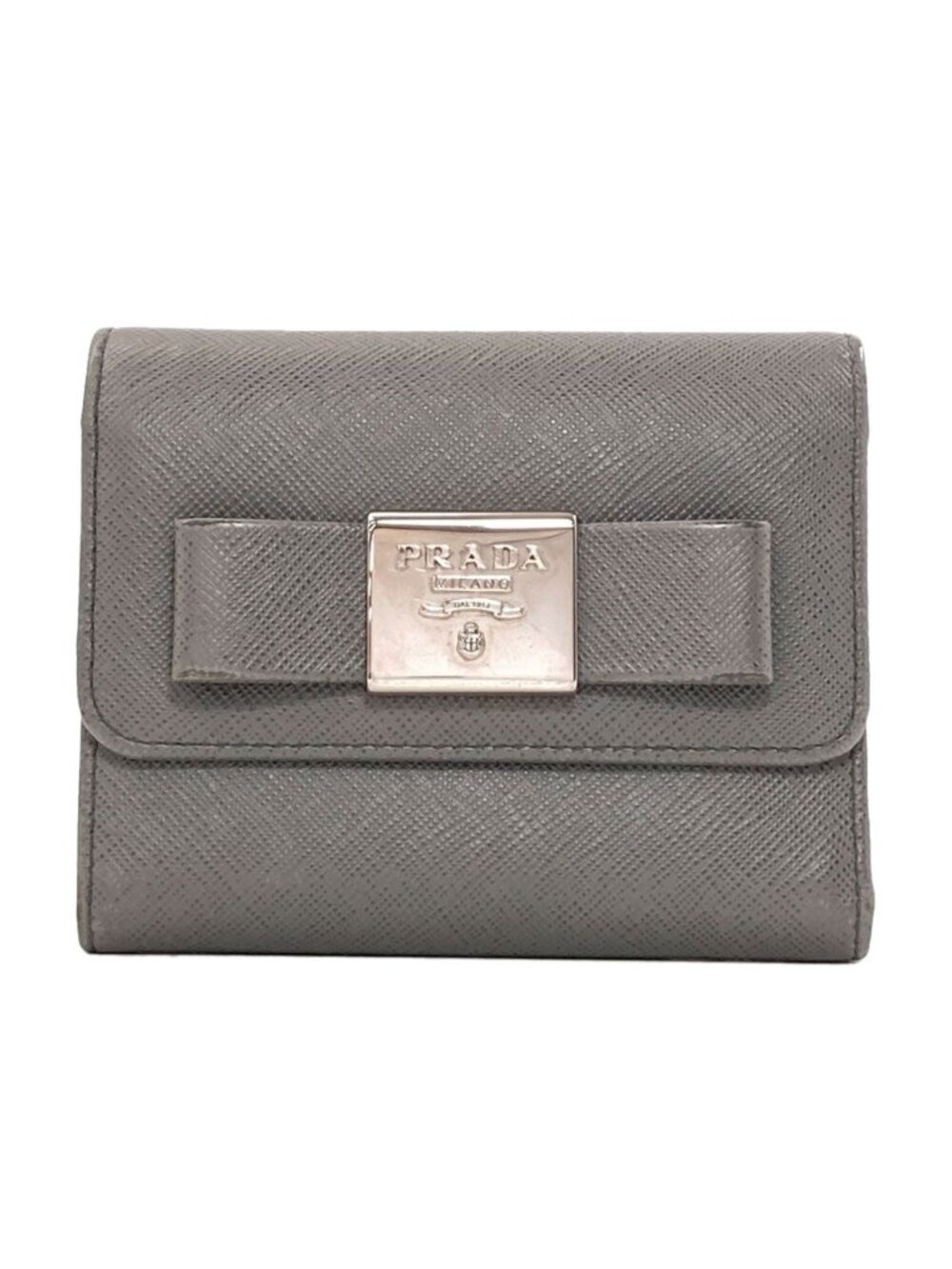 Prada Logo Trifold Wallet Saffiano